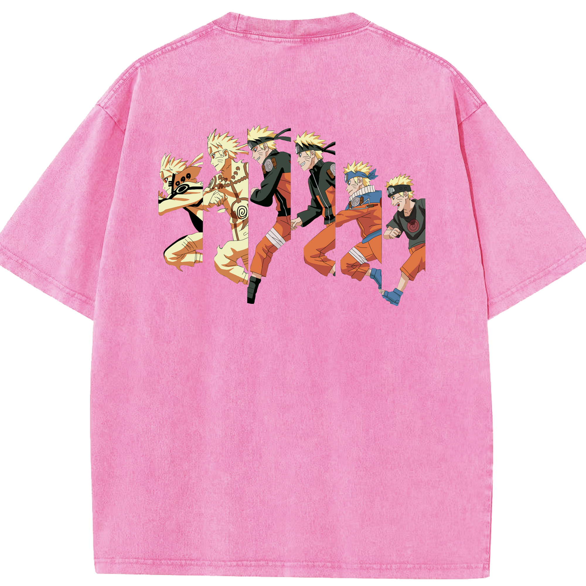 （画像用） NARUTO -ナルト- うずまき ナルト Uzumaki Naruto 綿100% ヴィンテージ風 半袖Tシャツ（背面プリント）